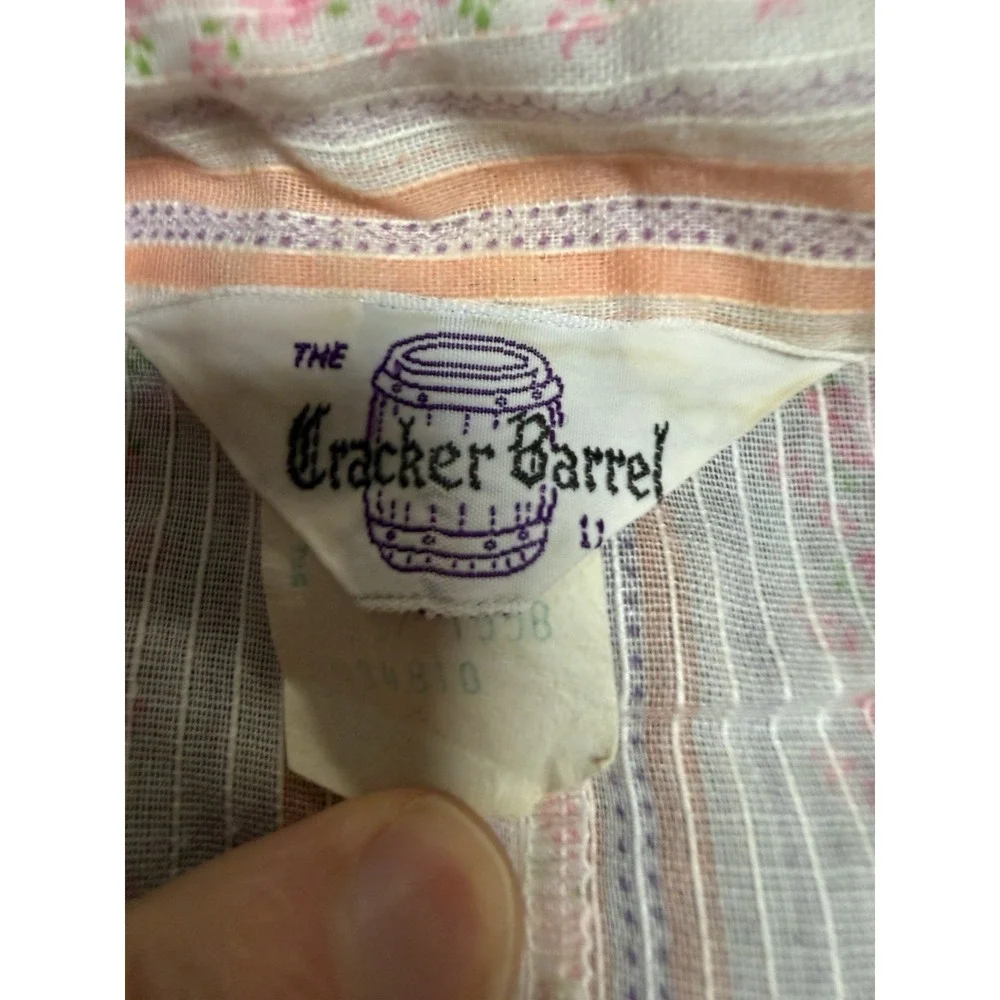 VTG Womens S/m 60/70's Mini Dress‎ Floral Woven Knit Crackers Barrel Brand